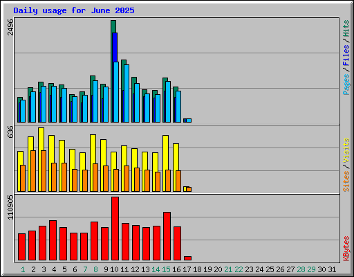 Daily usage for June 2025