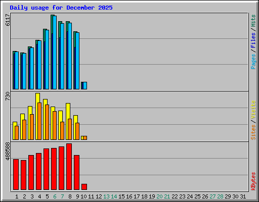Daily usage for December 2025