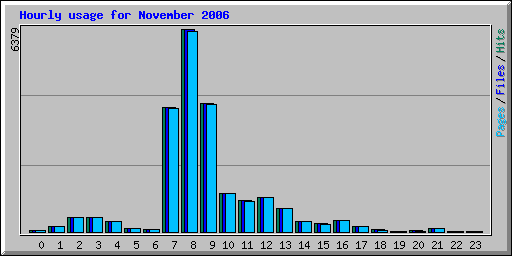 Hourly usage for November 2006
