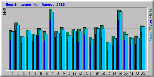 Hourly usage for August 2016