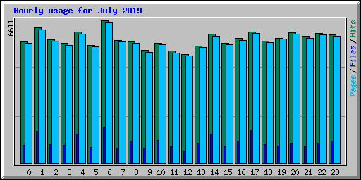 Hourly usage for July 2019