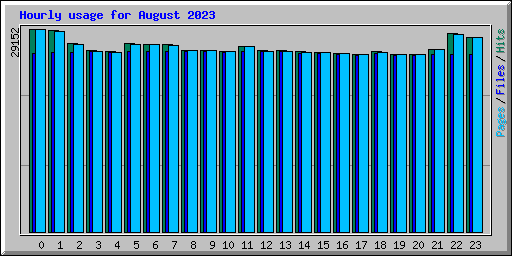 Hourly usage for August 2023