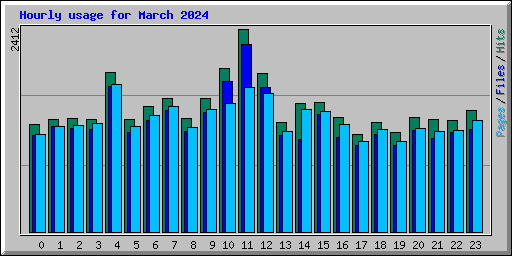 Hourly usage for March 2024