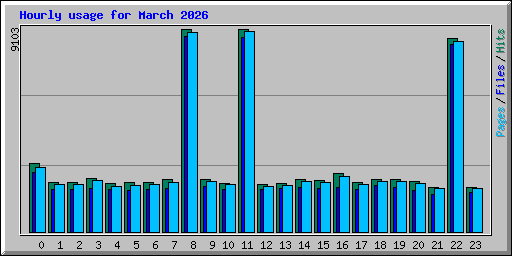 Hourly usage for March 2026
